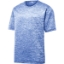 Custom Sport-Tek PosiCharge Electric Heather Tee. True Royal Blue/White Electric