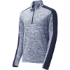 Custom Sport-Tek PosiCharge Electric Heather Colorblock 1/4-Zip Pullover. True Navy Electric/True Navy Blue
