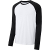 Custom Sport-Tek PosiCharge Long Sleeve Tri-Blend Wicking Raglan Tee Blk TS/Wht TS