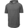 Custom Sport-Tek PosiCharge Tri-Blend Wicking Short Sleeve Hoodie. Dark Grey Hthr