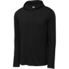 Custom Sport-Tek PosiCharge Tri-Blend Wicking Long Sleeve Hoodie Black Triad Solid