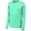 Custom Sport-Tek Posi-UV Pro Long Sleeve Tee. Bright Seafoam Green