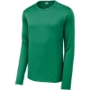 Custom Sport-Tek Posi-UV Pro Long Sleeve Tee. Kelly Green