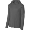 Custom Sport-Tek Posi-UV Pro Long Sleeve Hoodie Dark Smoke Gray
