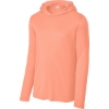 Custom Sport-Tek Posi-UV Pro Long Sleeve Hoodie Soft Coral Pink
