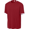 Custom Sport-Tek Club Short Sleeve Crew Deep Red/White