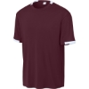 Custom Sport-Tek Club Short Sleeve Crew Maroon Red/White