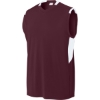 Custom Sport-Tek Club Sleeveless V-Neck Maroon Red/White