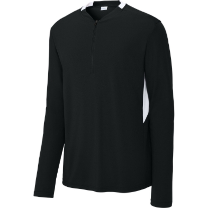Custom Sport-Tek Club 1/4-Zip Pullover Black/White