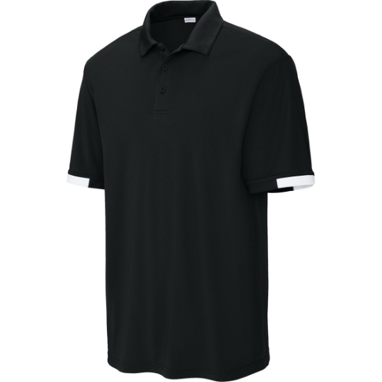 Custom Sport-Tek Club Colorblock Polo Black/White