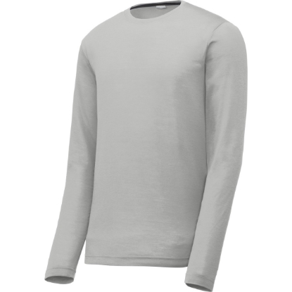 Custom Sport-Tek Long Sleeve PosiCharge Competitor Cotton Touch Tee. Silver