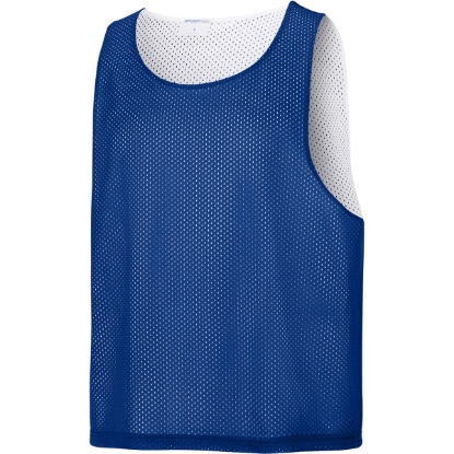 Custom Sport-Tek Lacrosse Reversible Pinnie True Royal Blue/White