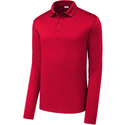 Custom Sport-Tek Posi-UV Pro Long Sleeve Polo. True Red