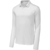 Custom Sport-Tek Posi-UV Pro Long Sleeve Polo. White
