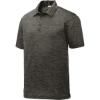 Custom Sport-Tek PosiCharge Electric Heather Polo. Grey-Black Ele