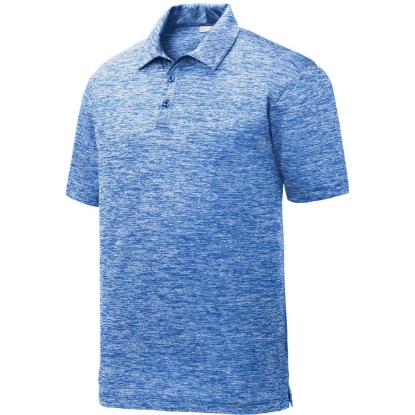 Custom Sport-Tek PosiCharge Electric Heather Polo. True Royal Blue Electric