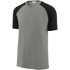 Custom Sport-Tek Halftime Raglan Tee Black/Vintage Heather Gray