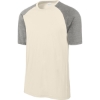 Custom Sport-Tek Halftime Raglan Tee Vintage Heather Gray/Ecru Beige