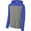 Custom Sport-Tek Halftime Long Sleeve Hoodie True Royal Blue/Vintage Hthr Gray