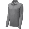 Custom Sport-Tek PosiCharge RacerMesh Long Sleeve Polo. Grey Heather