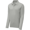 Custom Sport-Tek PosiCharge RacerMesh Long Sleeve Polo. Silver