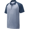 Custom Sport-Tek PosiCharge RacerMesh Raglan Heather Block Polo. True Navy Heather/True Navy