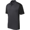 Custom Sport-Tek Colorblock Micropique Sport-Wick Polo. Iron Gray/Black