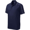 Custom Sport-Tek Micropique Sport-Wick Piped Polo. True Navy Blue/White