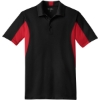 Custom Sport-Tek Side Blocked Micropique Sport-Wick Polo. Black/True Red