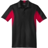 Custom Sport-Tek Side Blocked Micropique Sport-Wick Polo. Black/Deep Red