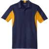 Custom Sport-Tek Side Blocked Micropique Sport-Wick Polo. True Navy Blue/Gold