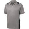 Custom Sport-Tek Heather Colorblock Contender Polo. Vintage Heather Gray/Black