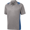 Custom Sport-Tek Heather Colorblock Contender Polo. VtgHthr/Ry