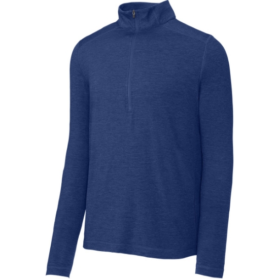 Custom Sport-Tek Exchange 1.5 Long Sleeve 1/2-Zip True Royal Blue Heather