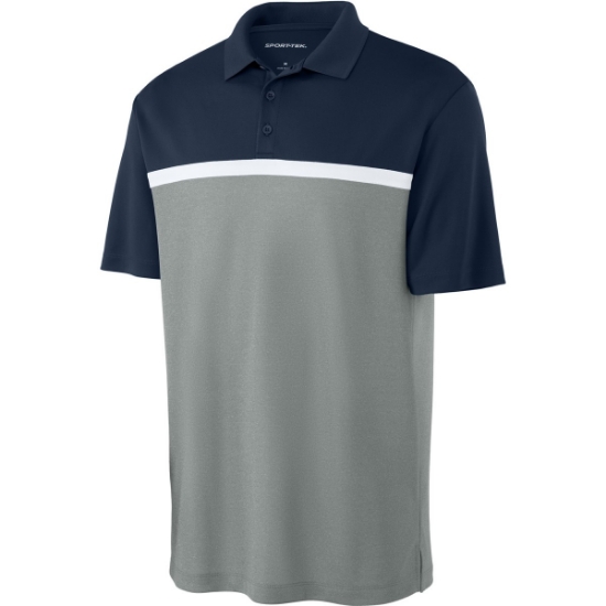 Custom Sport-Tek UV Micropique Colorblock Polo TNv/GCcH/W