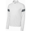 Custom Sport-Tek Travel Full-Zip Jacket White/Iron Gray