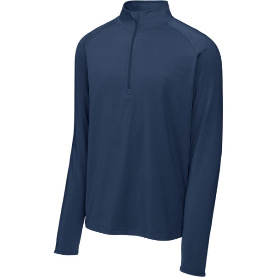 Custom Sport-Tek Sport-Wick Stretch 1/4-Zip Pullover. True Navy Blue
