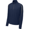 Custom Sport-Tek Sport-Wick Stretch 1/4-Zip Colorblock Pullover. True Navy Blue/Charcoal Gray