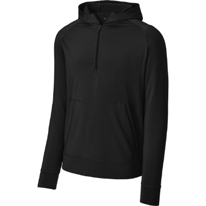 Custom Sport-Tek Sport-Wick Stretch 1/2-Zip Hoodie Black