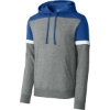 Custom Sport-Tek Drive Fleece Colorblock Hoodie True Royal Blue/Vintage Heather