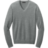 Custom Port Authority Easy Care V-Neck Sweater MdHtGrey
