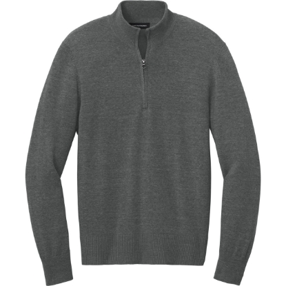Custom Port Authority Easy Care 1/4-Zip Sweater Charcoal Heather Gray