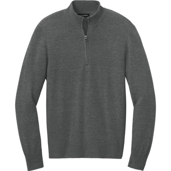 Custom Port Authority Easy Care 1/4-Zip Sweater Charcoal Heather Gray