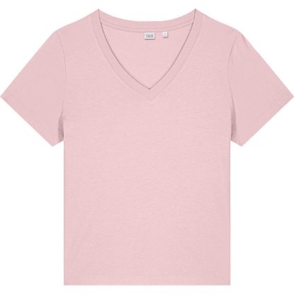 Custom Stanley/Stella Womens Stella Isla V-Neck Tee Cotton Pink