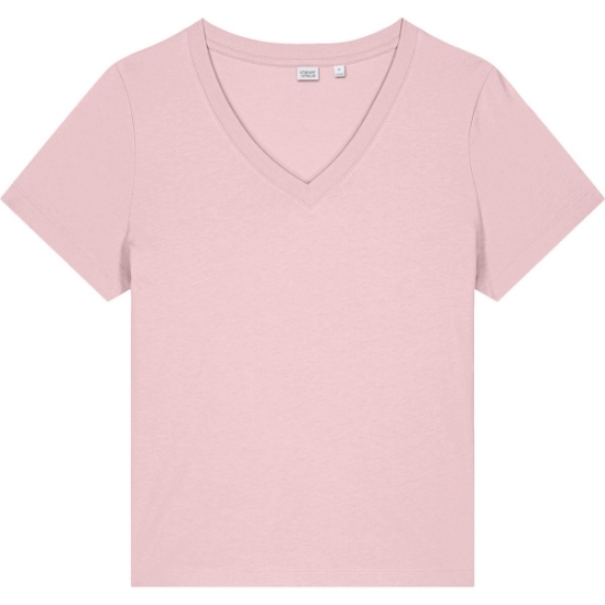 Custom Stanley/Stella Womens Stella Isla V-Neck Tee Cotton Pink