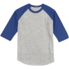 Custom Sport-Tek Colorblock Raglan Jersey. Heather Gray/Royal Blue