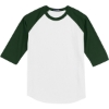 Custom Sport-Tek Colorblock Raglan Jersey. White/Forest Green
