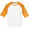 Custom Sport-Tek Colorblock Raglan Jersey. White/Gold