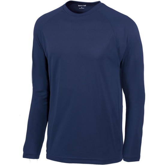 Custom Sport-Tek Dry Zone Long Sleeve Raglan T-Shirt. True Navy Blue