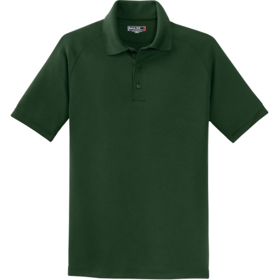 Custom Sport-Tek Dry Zone Raglan Polo. Forest Green